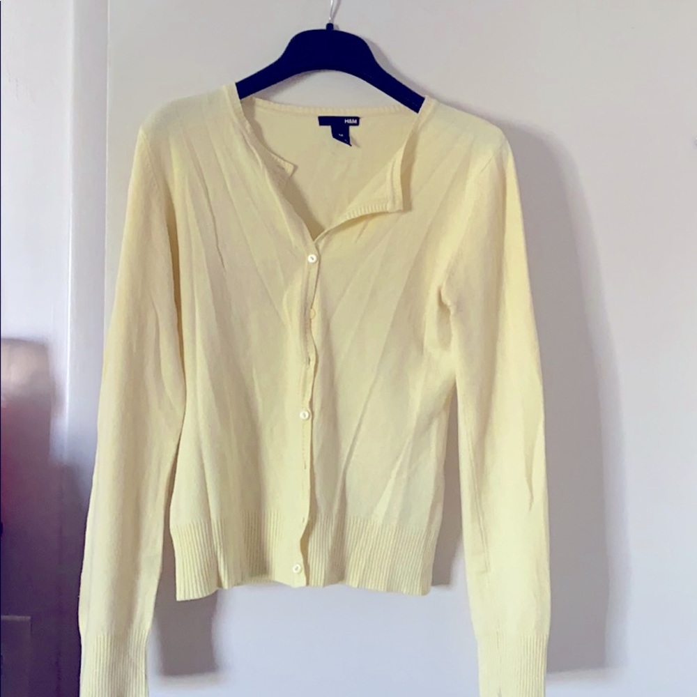 Pale yellow layering sweater.